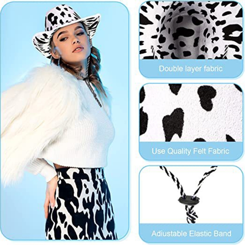Travel Accessories Drawing - Cow Pattern Cowboy Hats Men and