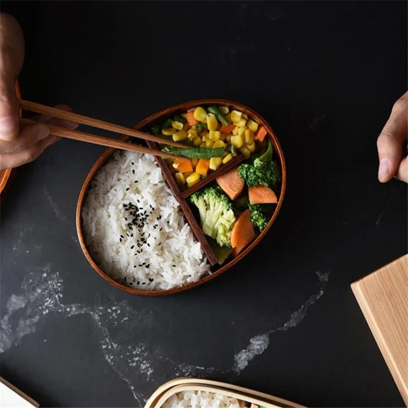 Travel Kitchen Accessories - Japanese Style Bento Boxes Wood Lunch