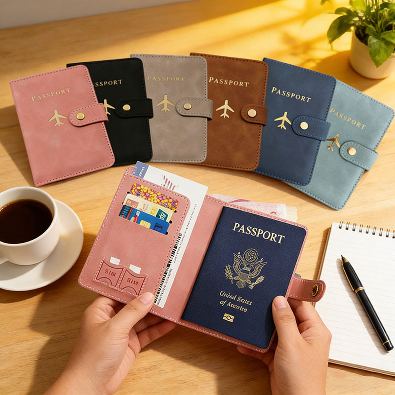 Travel Accessories Wallet - Leather Passport Holder Covers Case for
