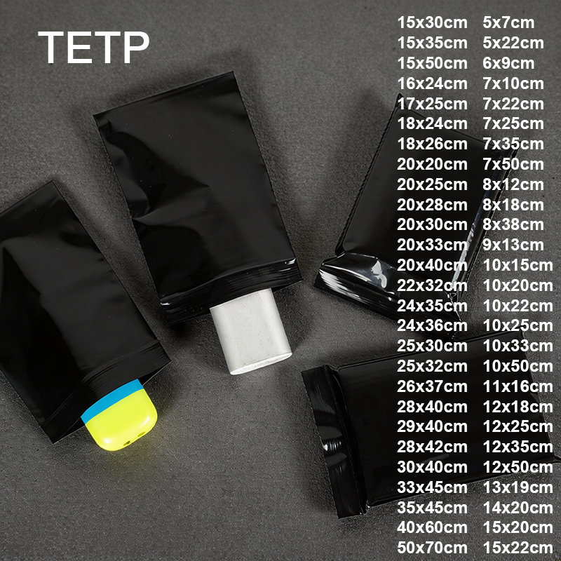 Reusable Zip Bag - TETP Black Opaque Sealed Ziplock Plastic