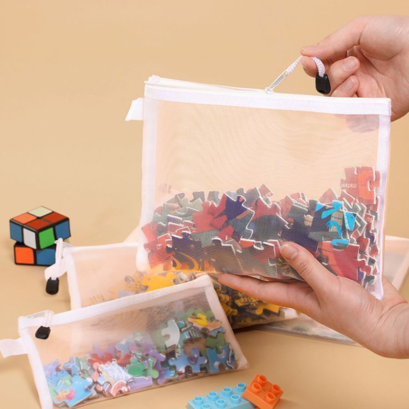 3pcs A4A5A6 Mesh Zipper Pouch  - Reusable Zip Bag ulasan dan harga