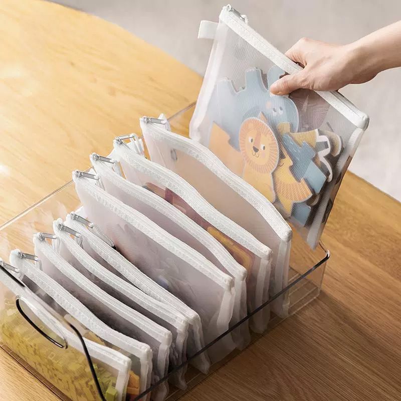 3pcs A4A5A6 Mesh Zipper Pouch  - Reusable Zip Bag ulasan dan harga