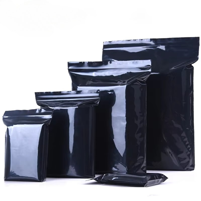 100pcs Black PE  Ziplock Bags  - Reusable Zip Bag ulasan dan harga