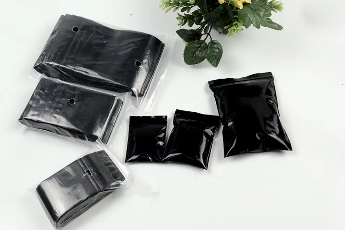 100pcs Black PE  Ziplock Bags  - Reusable Zip Bag ulasan dan harga