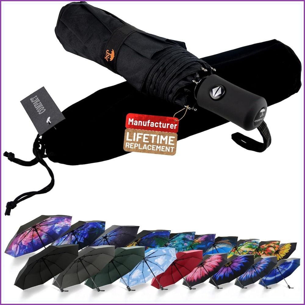 Compact Travel Umbrella - Wind - Travel Umbrella Compact ulasan dan harga