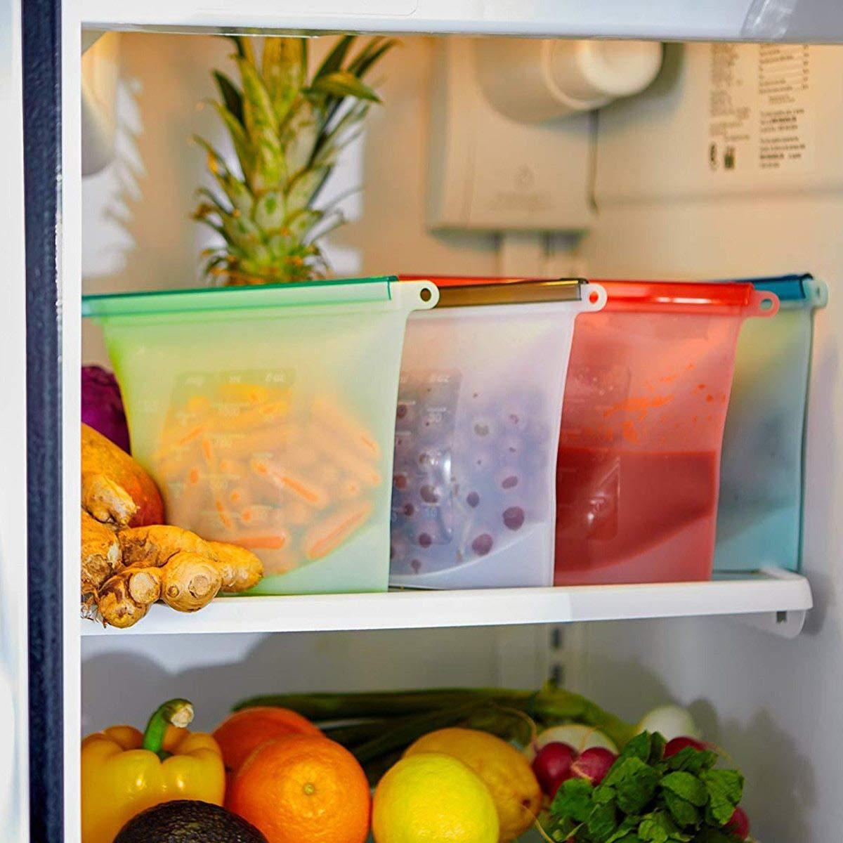 5pcs Silicone Food Storage Con - Reusable Zip Bag ulasan dan harga