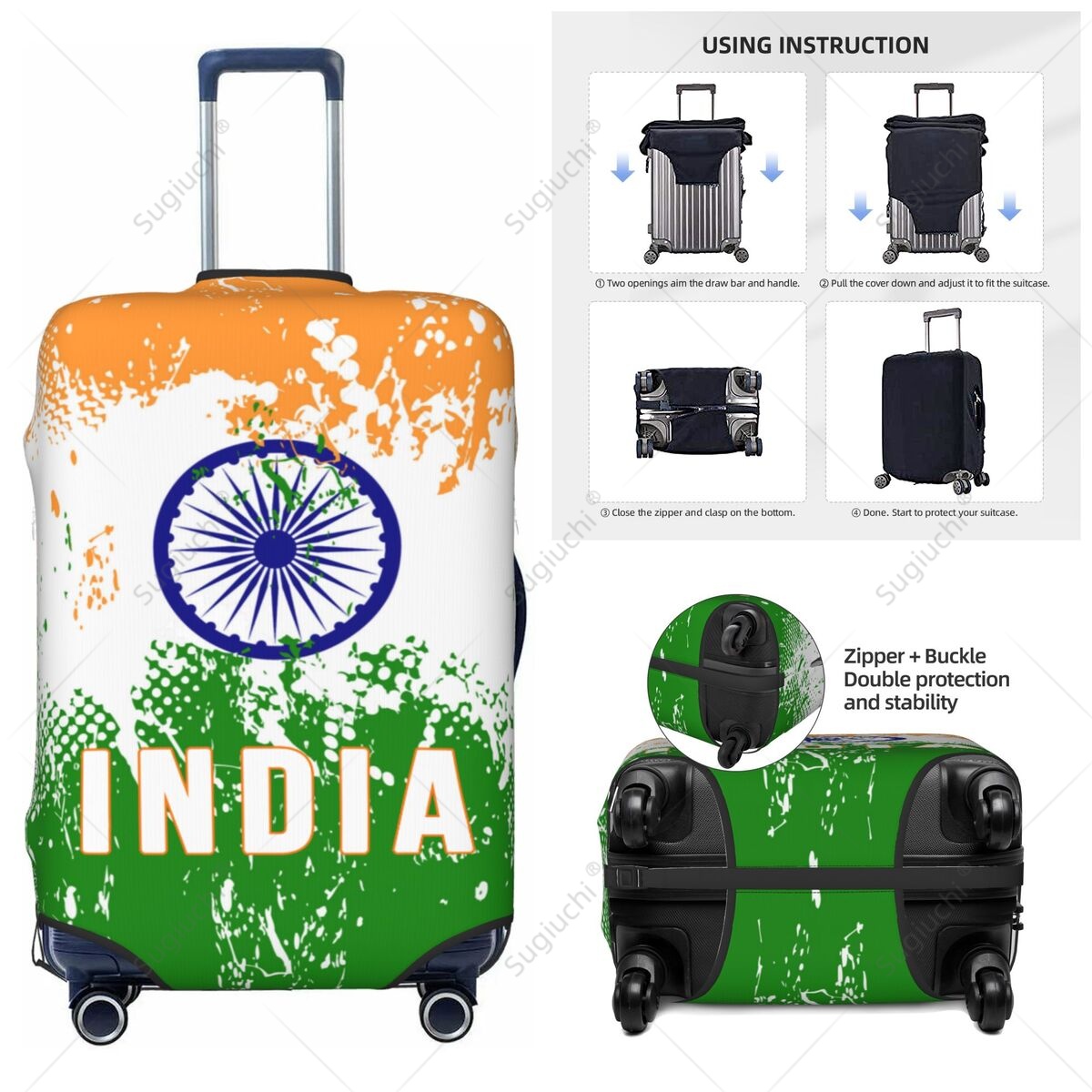 India Flag Luggage Cover Suitc - Travel Accessories India ulasan dan harga