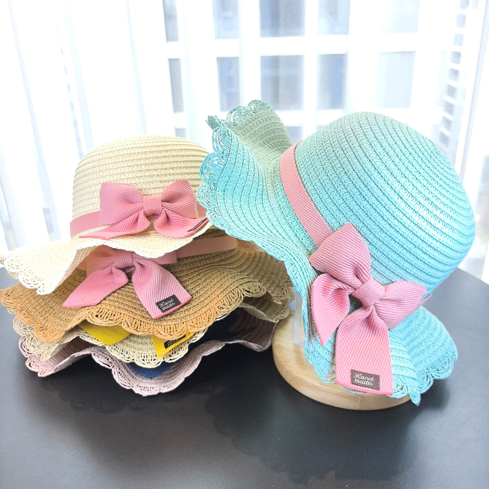 Girls 2pcs Straw Hat Solid Col - Travel Accessories For 6 Year Old ulasan dan harga