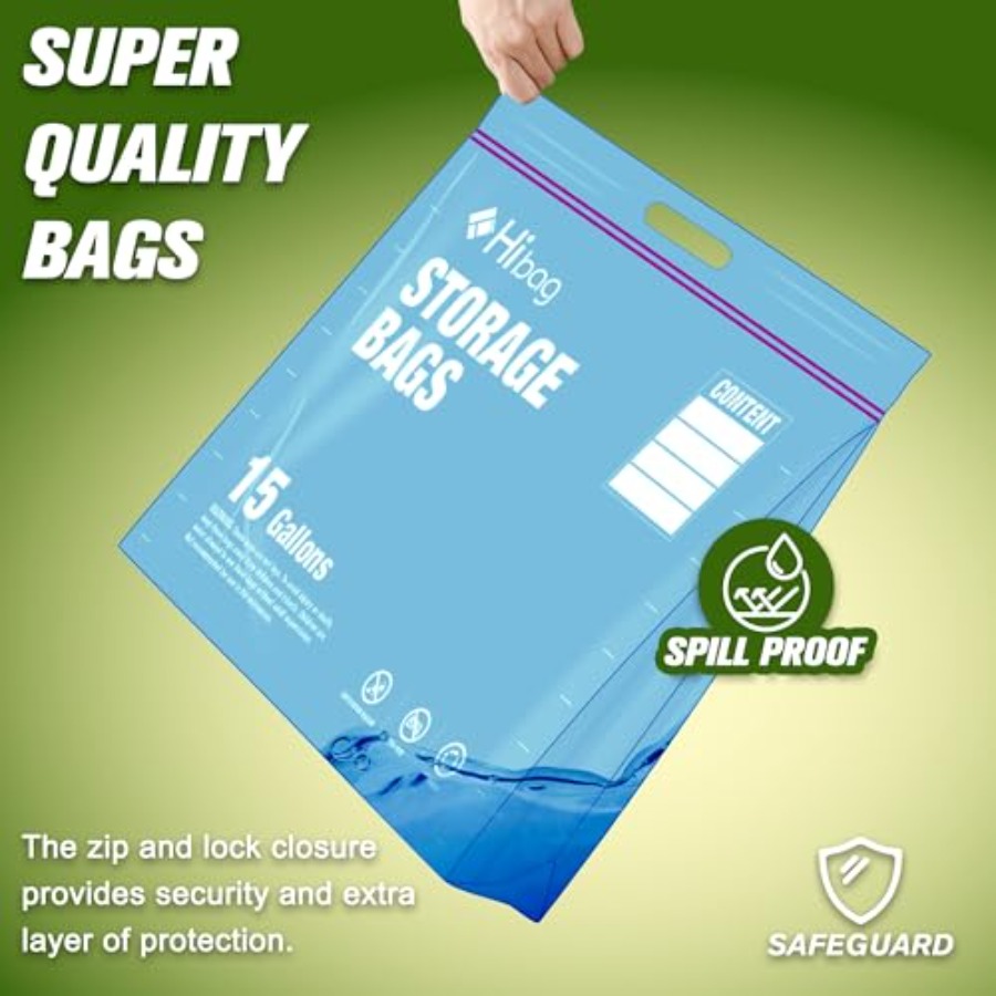 15 Gallon Large Storage Bags,  - Reusable Zip Bag ulasan dan harga