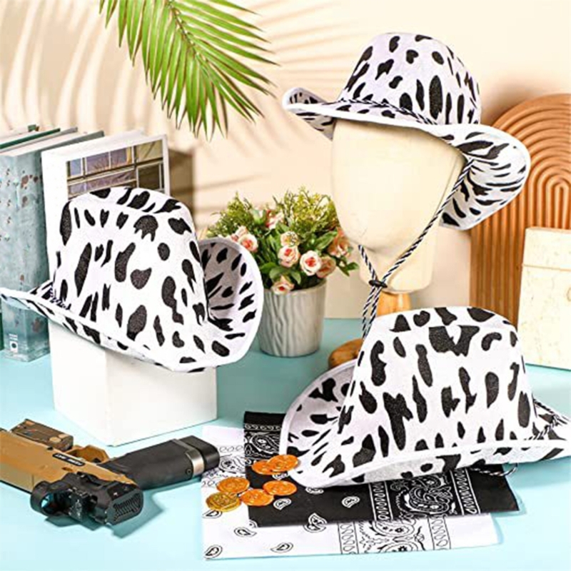 Cow Pattern Cowboy Hats Men an - Travel Accessories Drawing ulasan dan harga