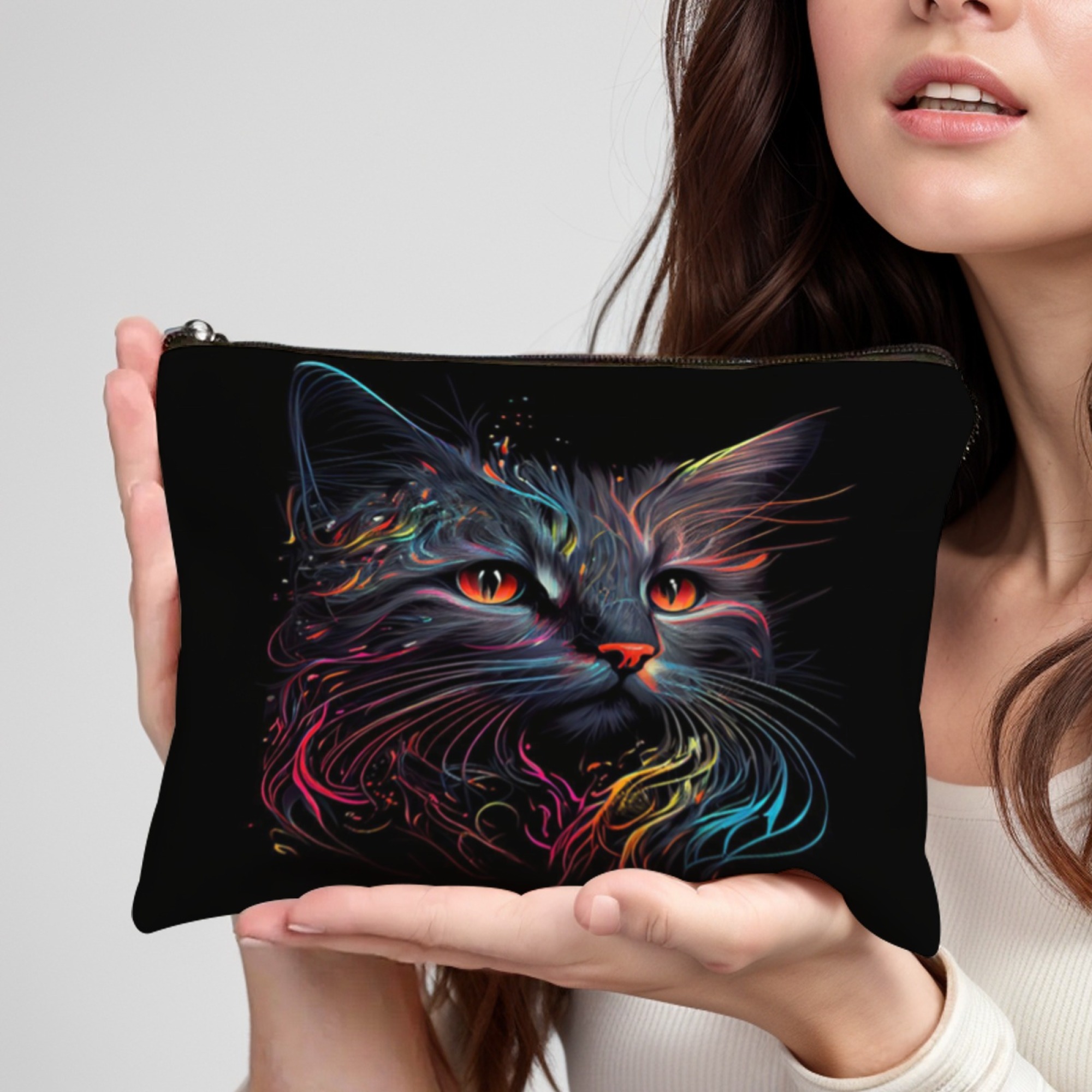 Neon Cat Face Art Pattern Cosm - Travel Accessories Hong Kong ulasan dan harga