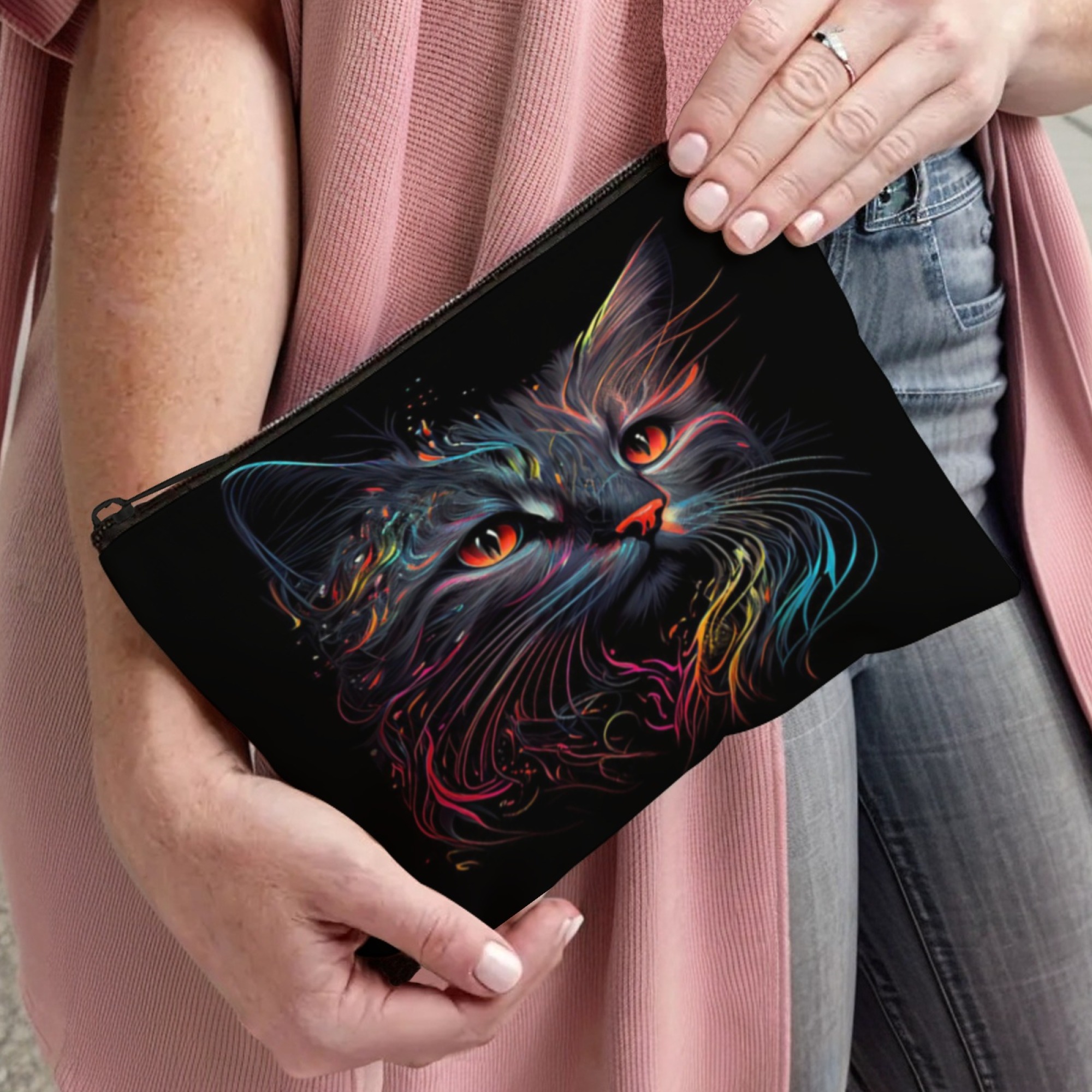 Neon Cat Face Art Pattern Cosm - Travel Accessories Hong Kong ulasan dan harga