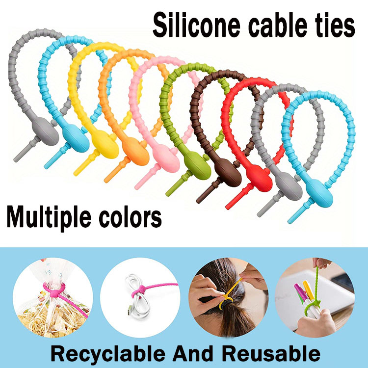 Silicone cable ties5Pcs/Lot 8  - Reusable Zip Bag ulasan dan harga