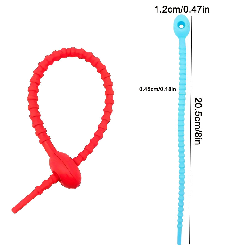 Silicone cable ties5Pcs/Lot 8  - Reusable Zip Bag ulasan dan harga