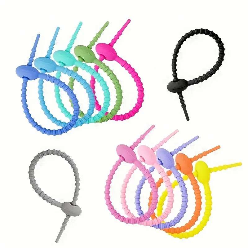 Silicone cable ties5Pcs/Lot 8  - Reusable Zip Bag ulasan dan harga