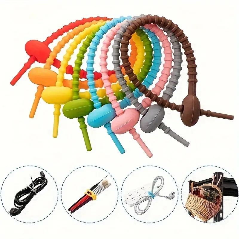 Silicone cable ties5Pcs/Lot 8  - Reusable Zip Bag ulasan dan harga