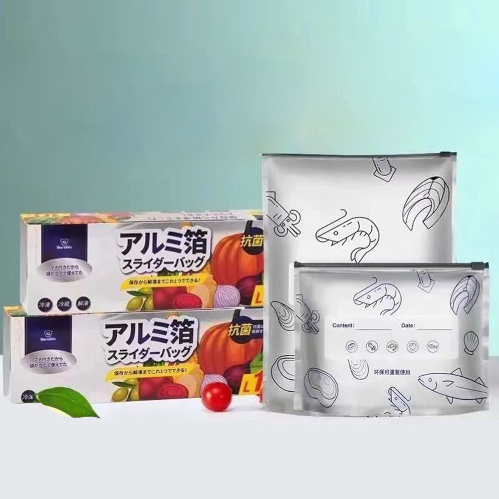 10Pcs/Bag Large Capacity Alumi - Reusable Zip Bag ulasan dan harga