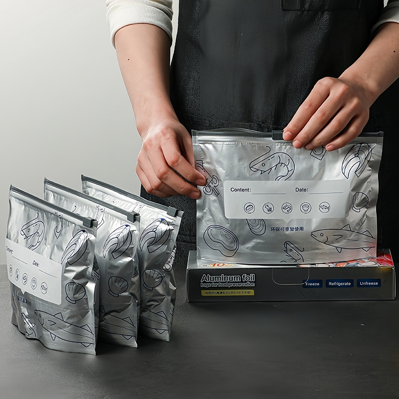 10Pcs/Bag Large Capacity Alumi - Reusable Zip Bag ulasan dan harga