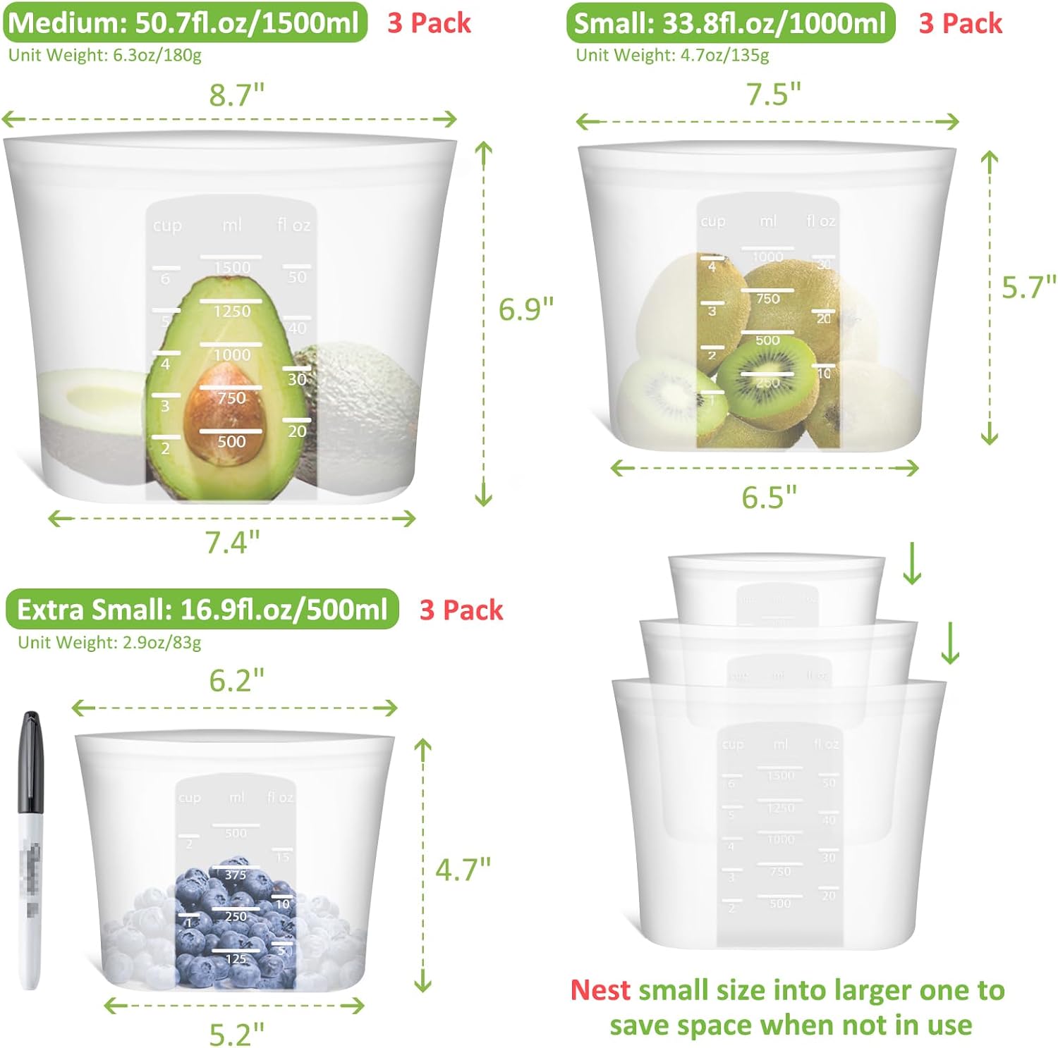 100% Silicone Reusable Storage - Reusable Zip Bag ulasan dan harga