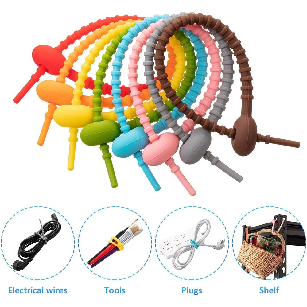 10Pcs/Lot Multi Color Silicone - Reusable Zip Bag ulasan dan harga