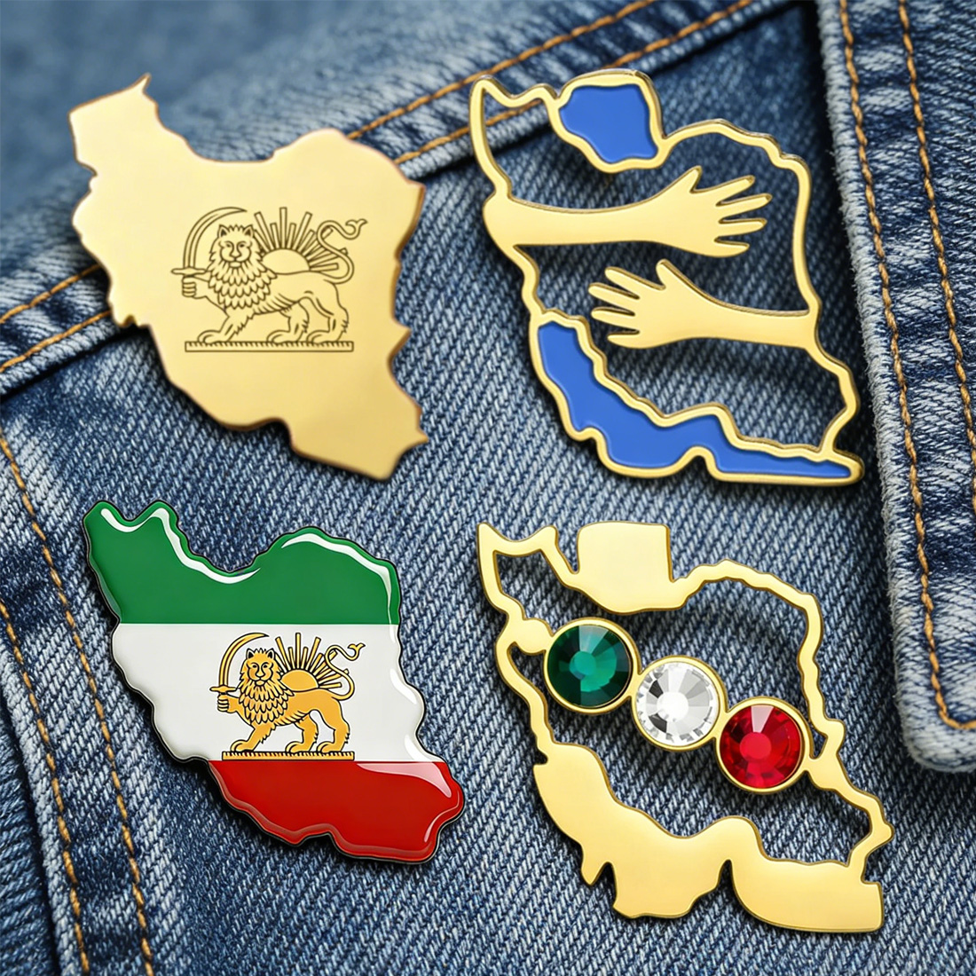 Dawapara Iran Map Shape Brooch - Travel Accessories Gear ulasan dan harga