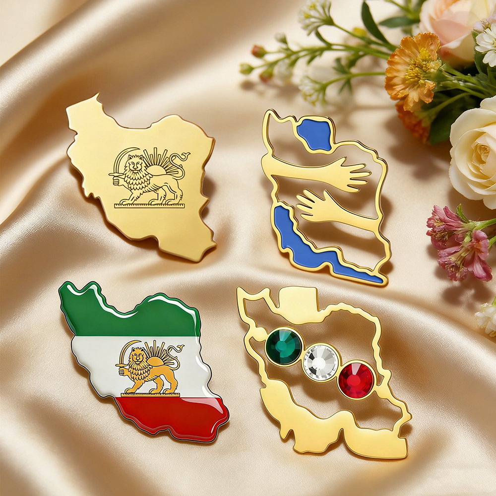 Dawapara Iran Map Shape Brooch - Travel Accessories Gear ulasan dan harga