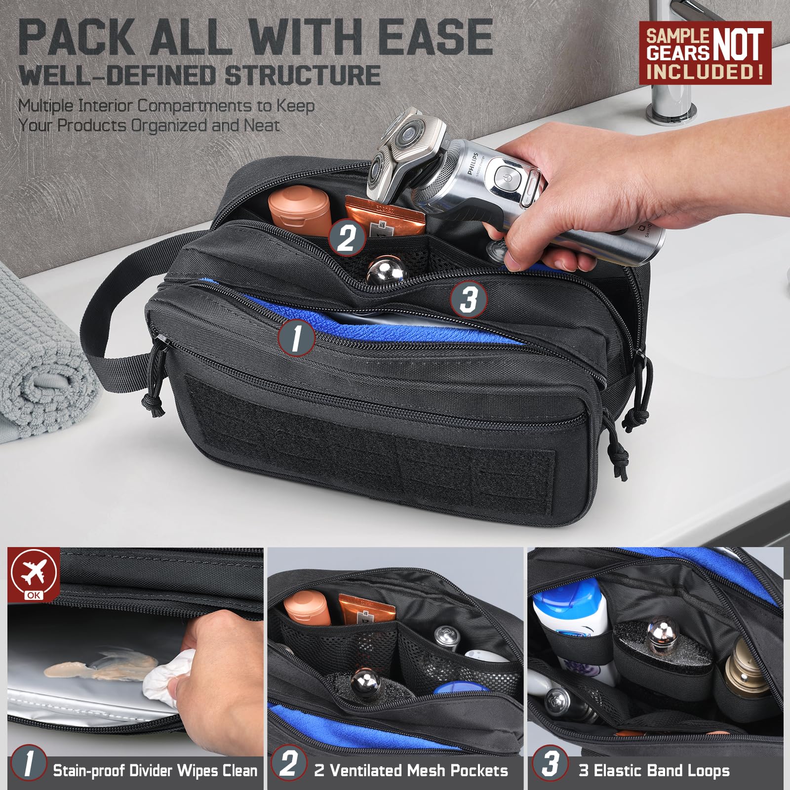 Tactical Toiletry Bag for Men, - Travel Accessories Kit Bag ulasan dan harga