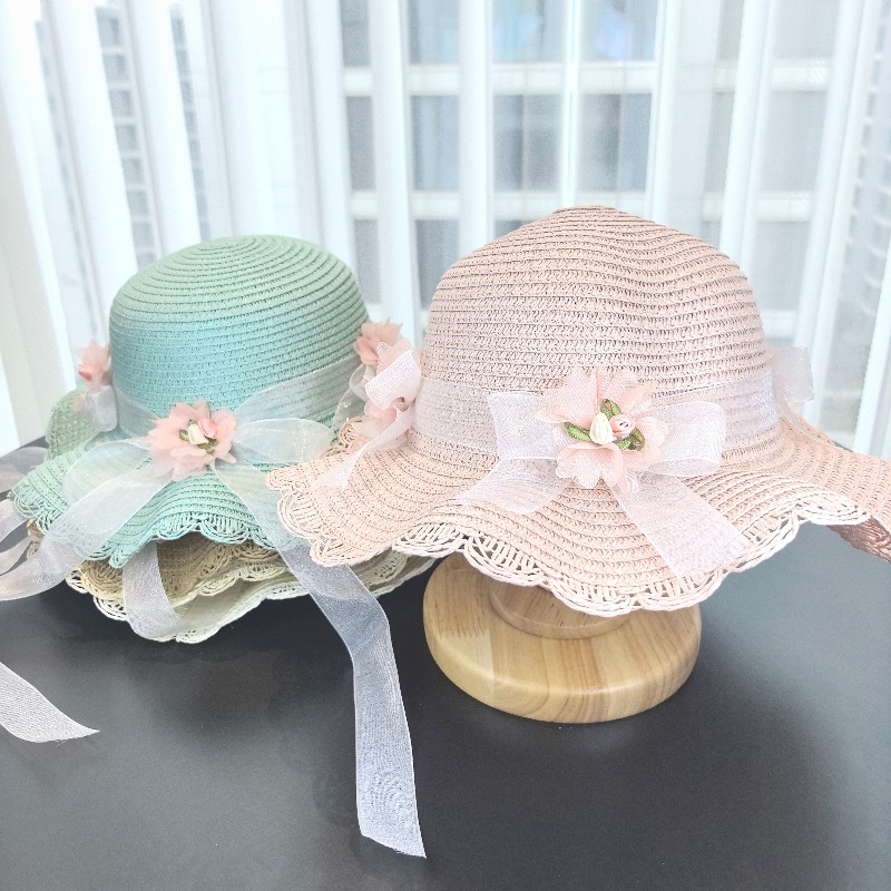 Girls 2pcs Straw Hat Solid Col - Travel Accessories For 6 Year Old ulasan dan harga