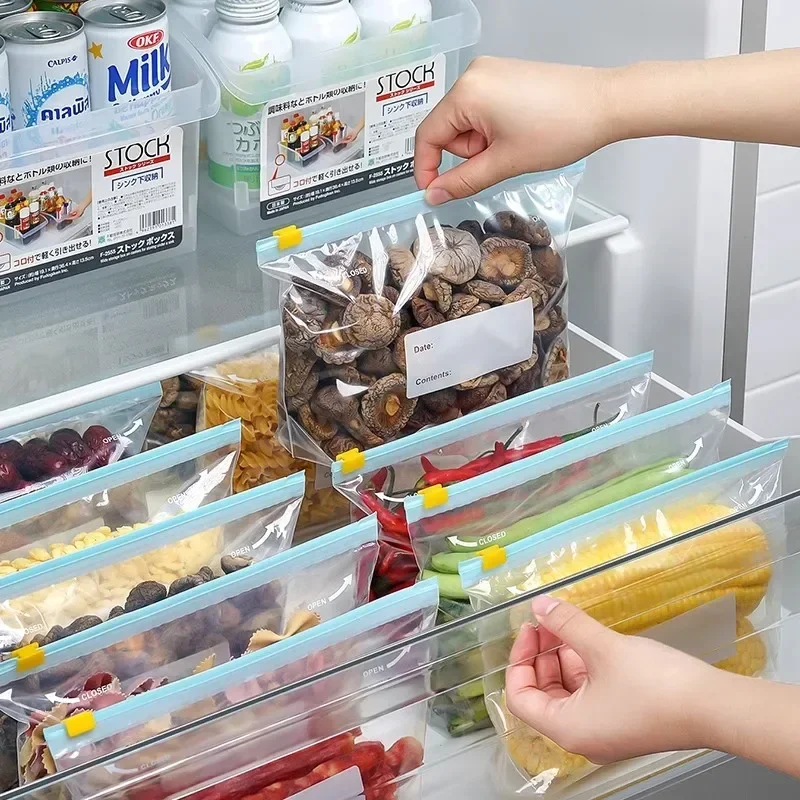 10-60PCS Reusable Food Bags Re - Reusable Zip Bag ulasan dan harga