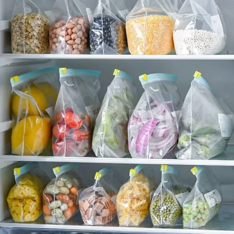10-60PCS Reusable Food Bags Re - Reusable Zip Bag ulasan dan harga